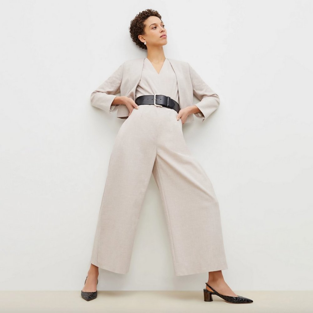 MM Lafleur Beige Sleeveless Jumpsuit - Picture 4 of 11